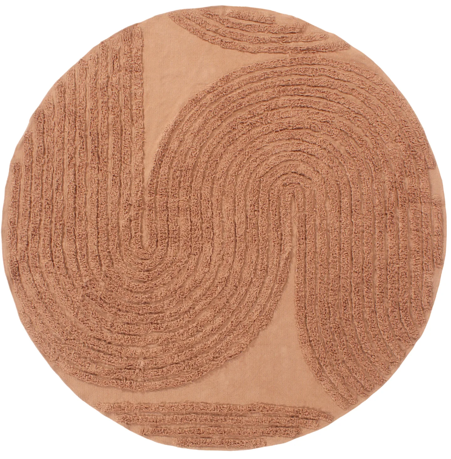 Runde tepper - Jovie Natural Cotton Shaggy (terrakotta) (Størrelse: Ø 200 cm)