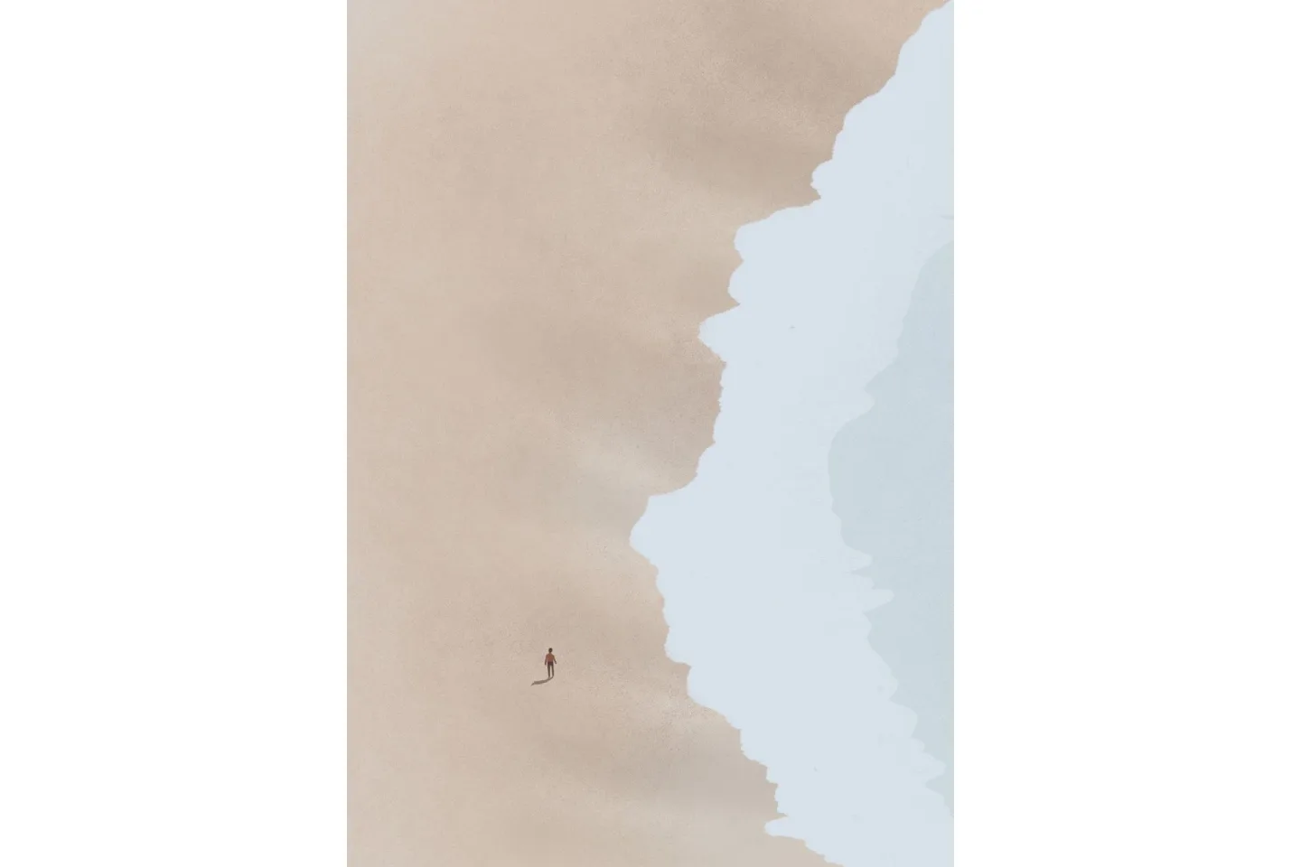 Poster Beach 70x100 cm - Beige