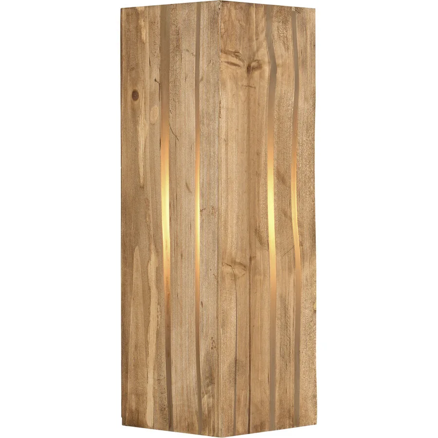 Wandlampe Linn Braun Metall 12 cm 40 cm - Farbe: Natur