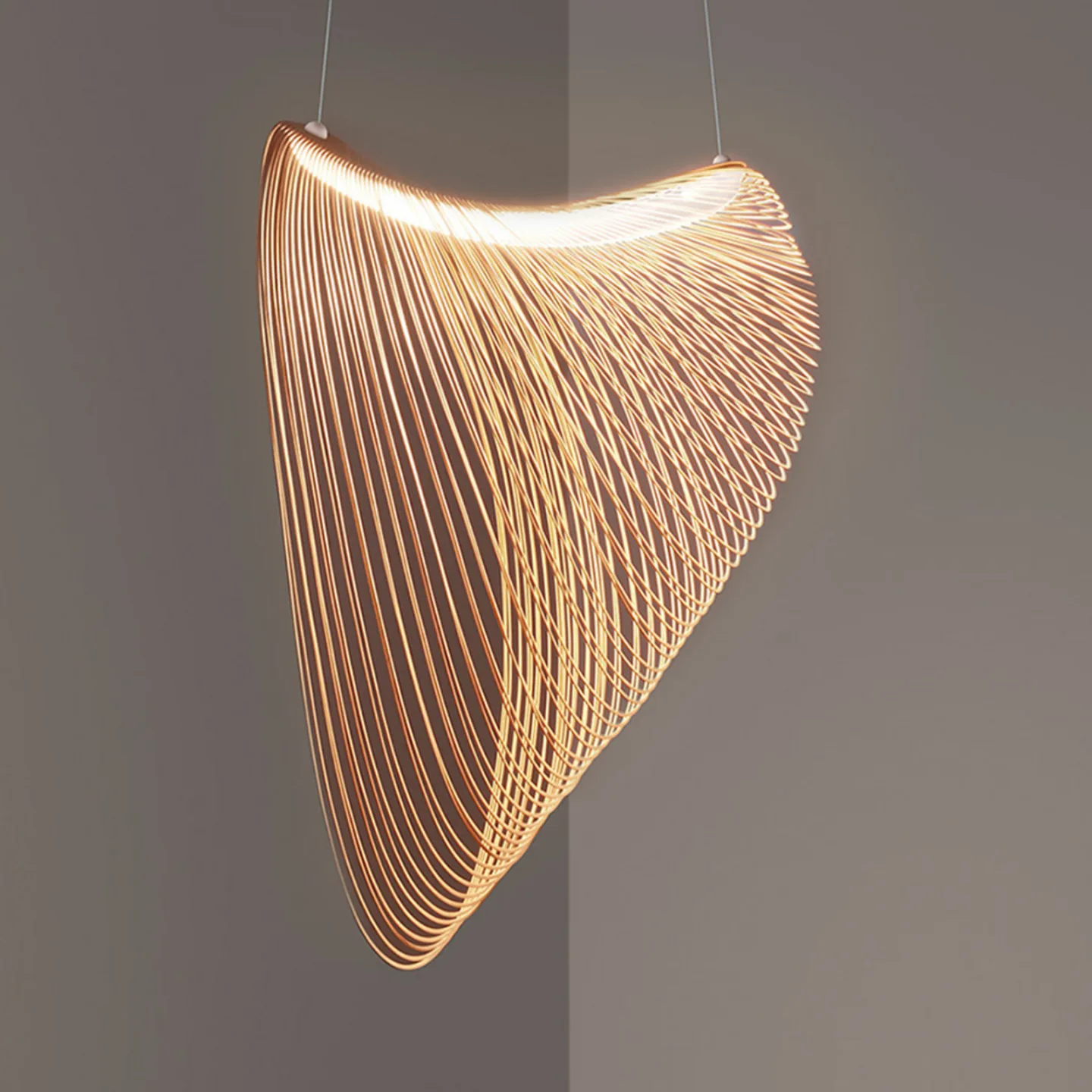Illan LED-Hängelampe Holz dimmbar Ø 100 cm - Luceplan - Wohnzimmer - Design - Einflammig