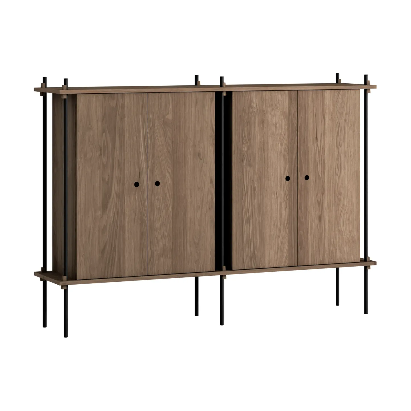 MOEBE Shelving System Cabinet Schrank Geräucherte Eiche-black, 163x115x35 cm, S.115.2.E