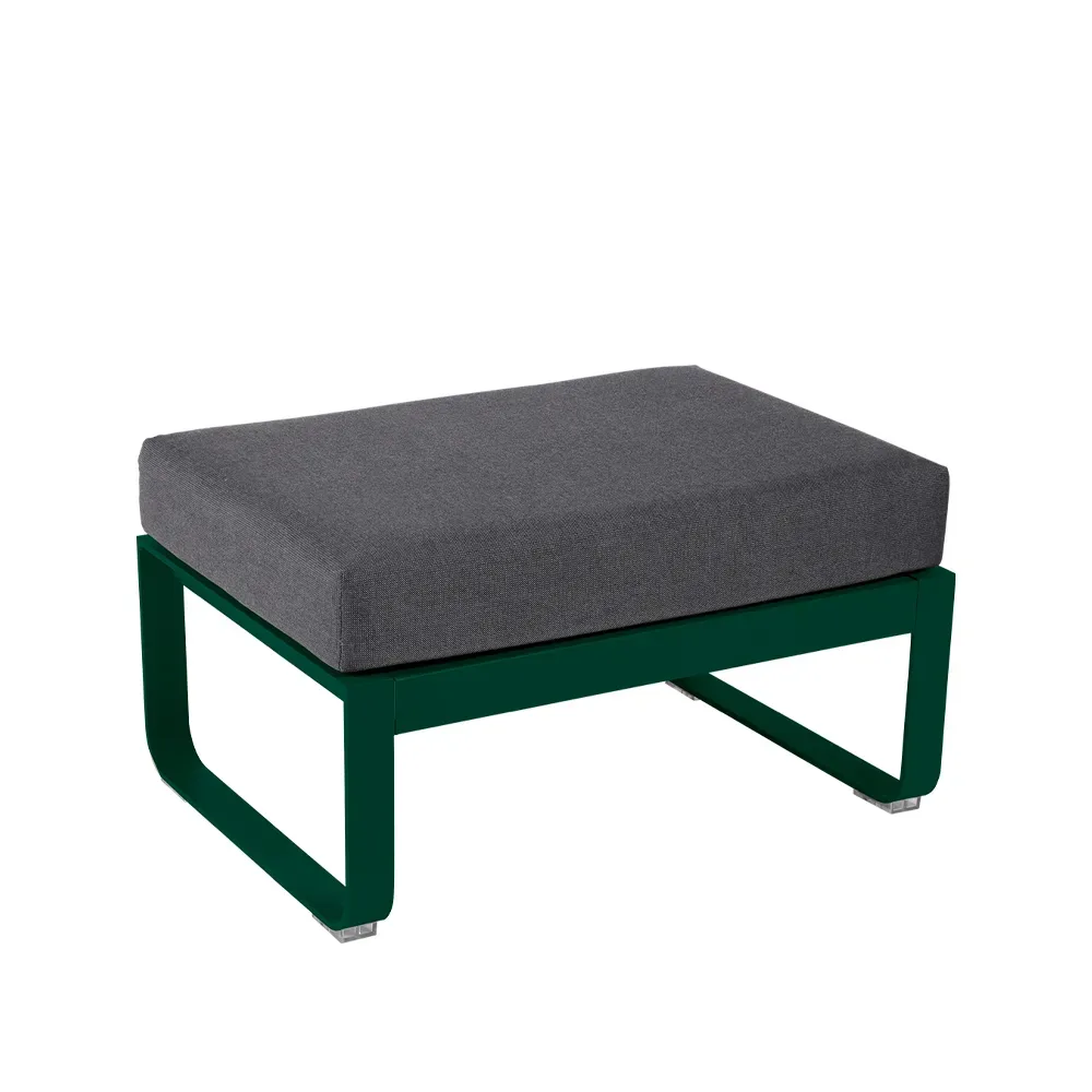 Fermob Bellevie 1-sits fotpall Cedar green (grön), graphite grey dyna