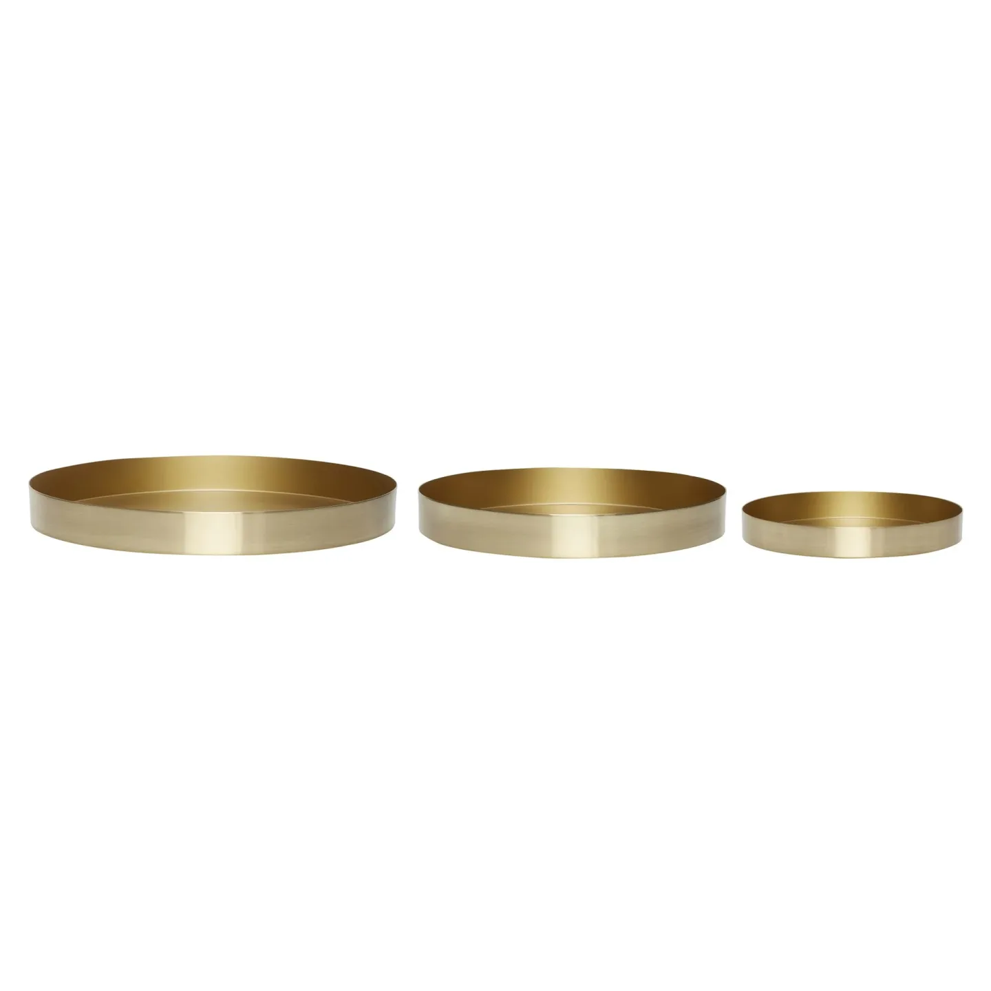 Hübsch Tablett 3er-Pack Metall-Messing