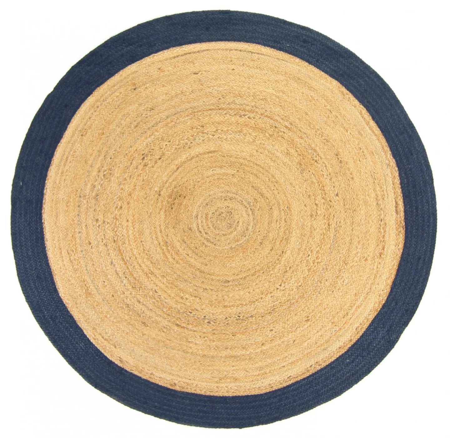 Runde tepper - Taki (jute/blå) (Størrelse: Ø 160 cm)
