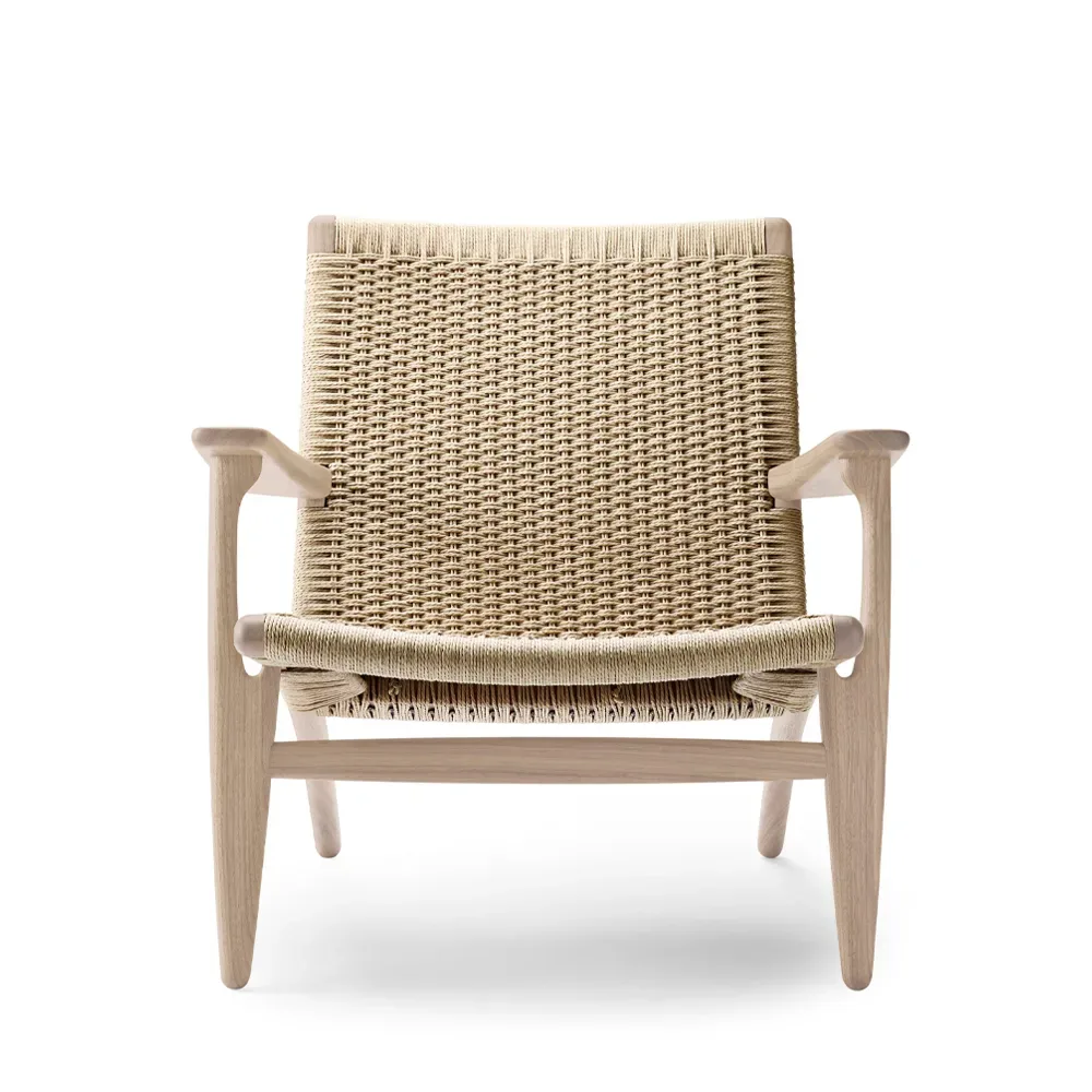 Carl Hansen & Søn CH25 fåtölj Såpad ek-naturflätad