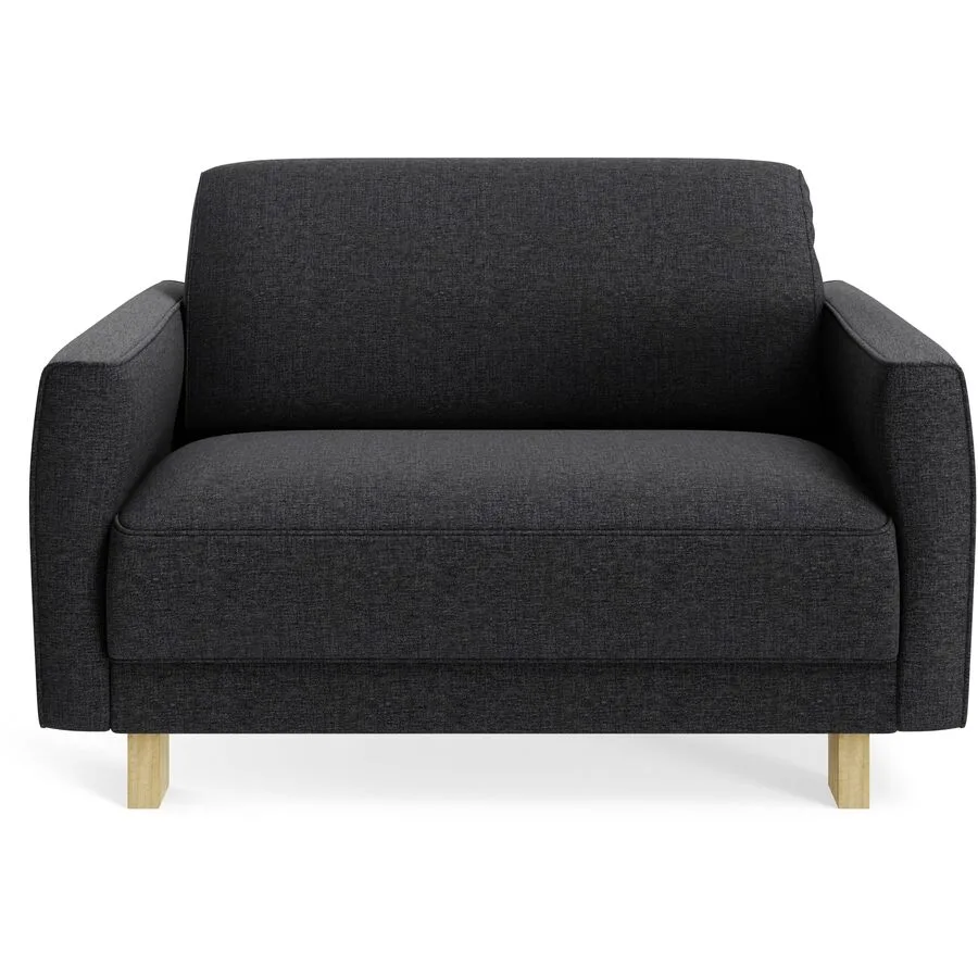 Sessel Avena Anthrazit Stoff, Eiche B 117 T 96 H 74 cm - Möbel Konfigurator: Traummöbel individuell zusammenstellen