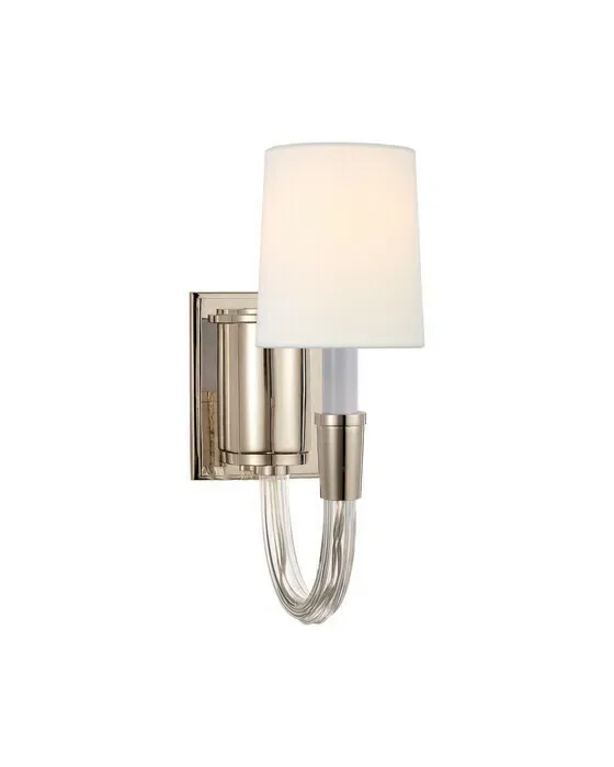 Vivian Single Sconce Polished Nickel/Linen