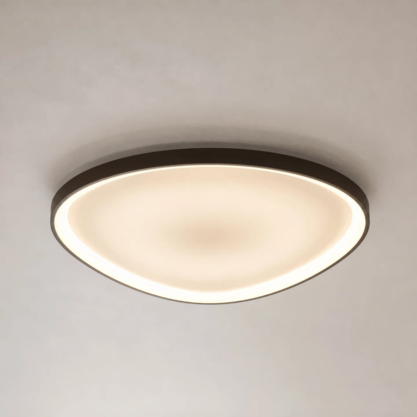 Asken LED-taklampe, 61 cm, brun, CCT, dimbar – Lucande - Stue - Moderne - Aluminium - Plafond