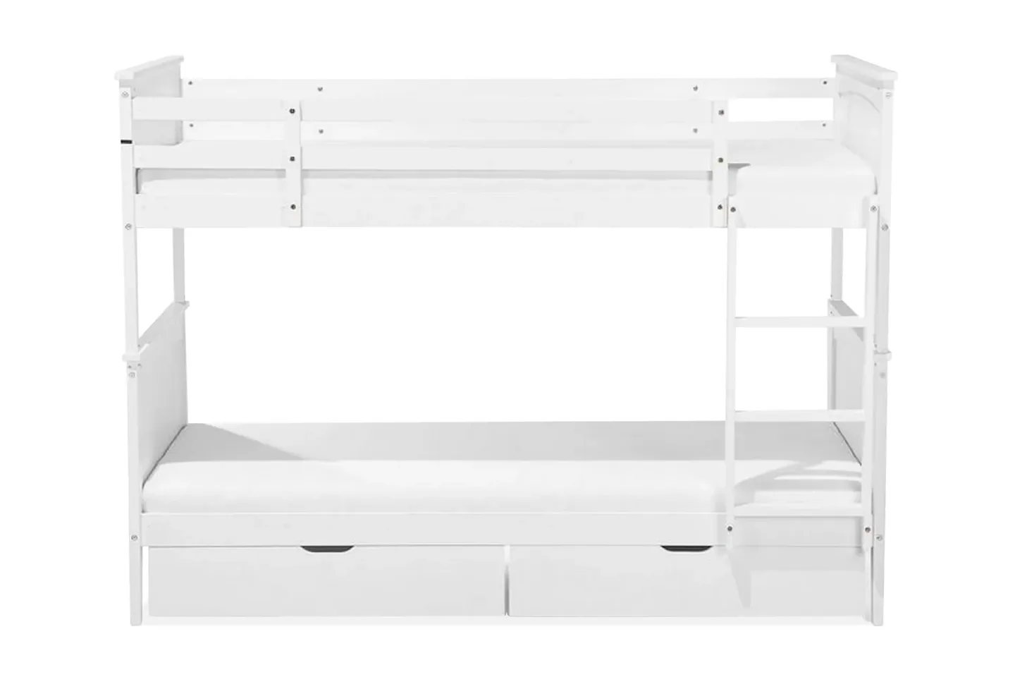 Våningssäng Ecouves 90x200 cm med Förvaring - Vit