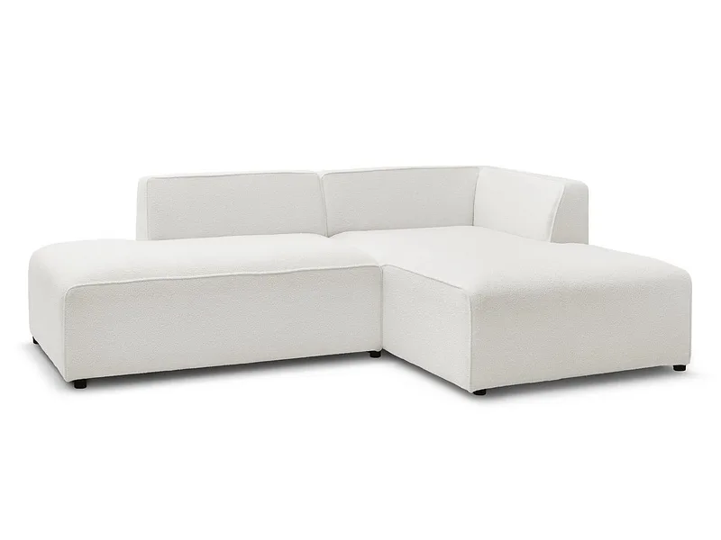 Ecksofa BOBOCHIC MEGEVE Boucle-Stoff weiss
