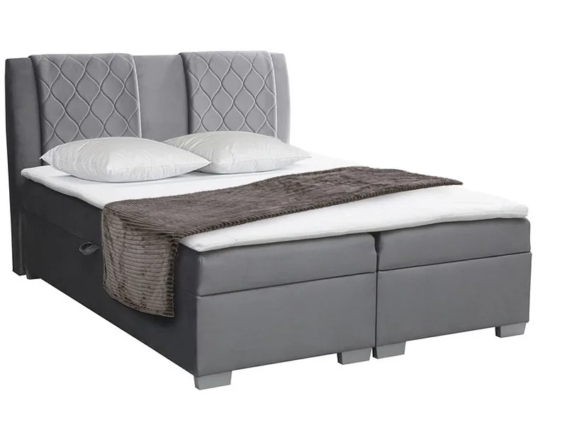 Boxspringbett FAUST grau 160x200cm fest