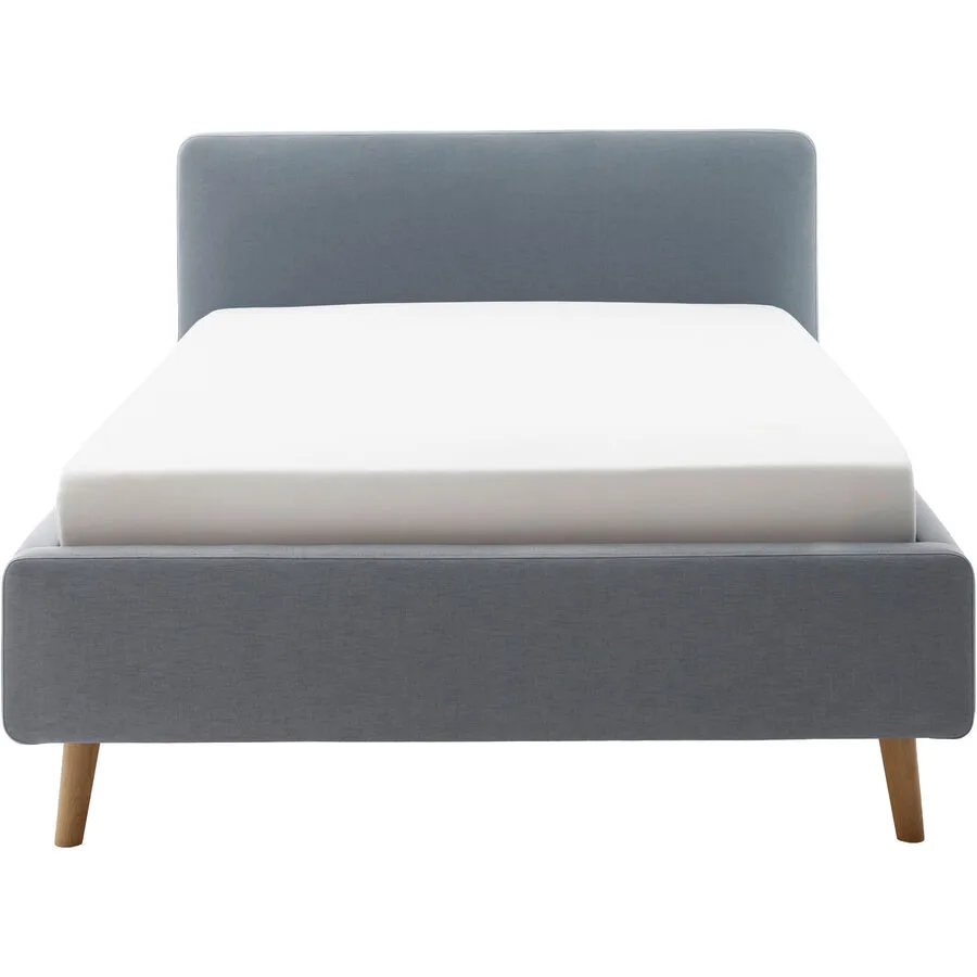 Bett Senja eisblau Stoff 120 x 200 cm