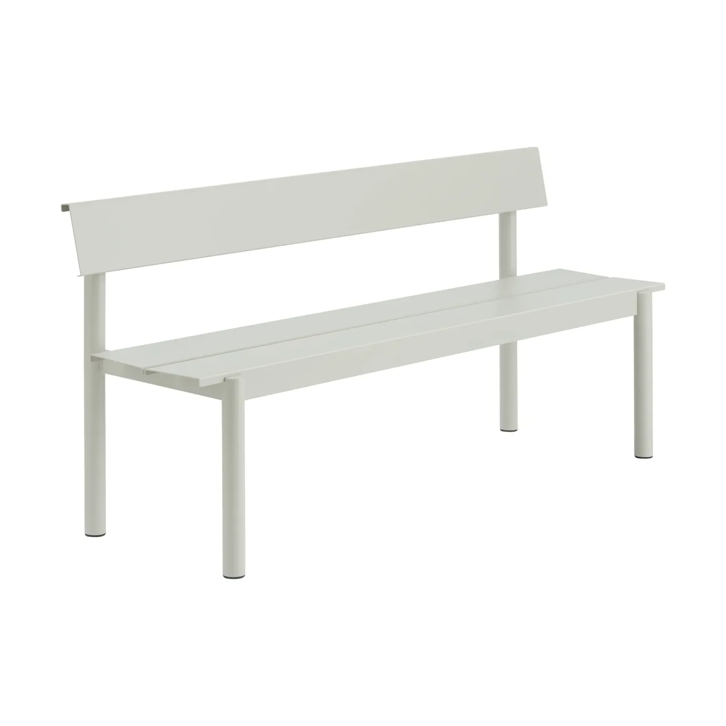 Muuto Linear Steel Bank mit Rückenlehne Grey, 170x34 cm