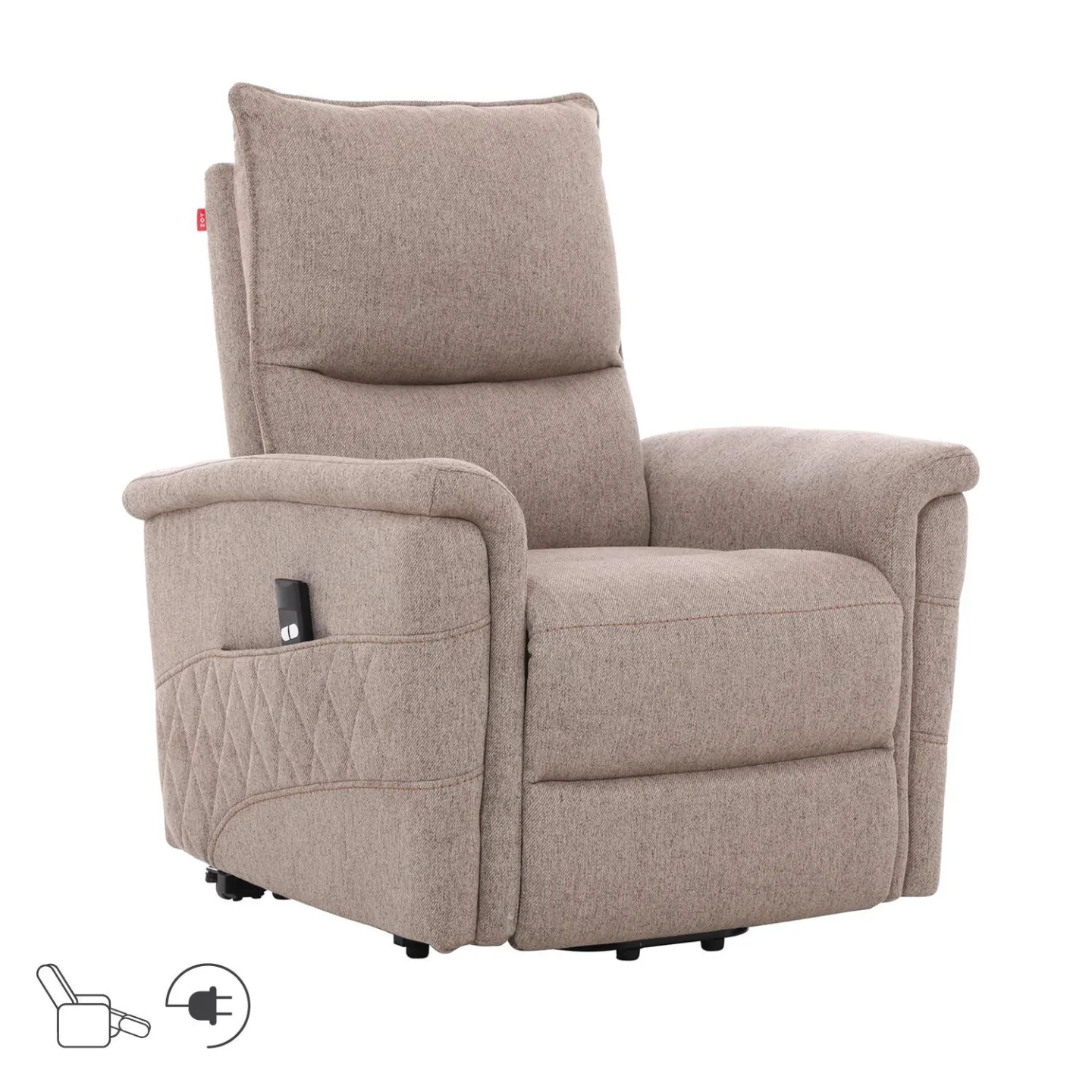 Reclinerfåtölj Ulsten med elektrisk lyftmekanism - Beige