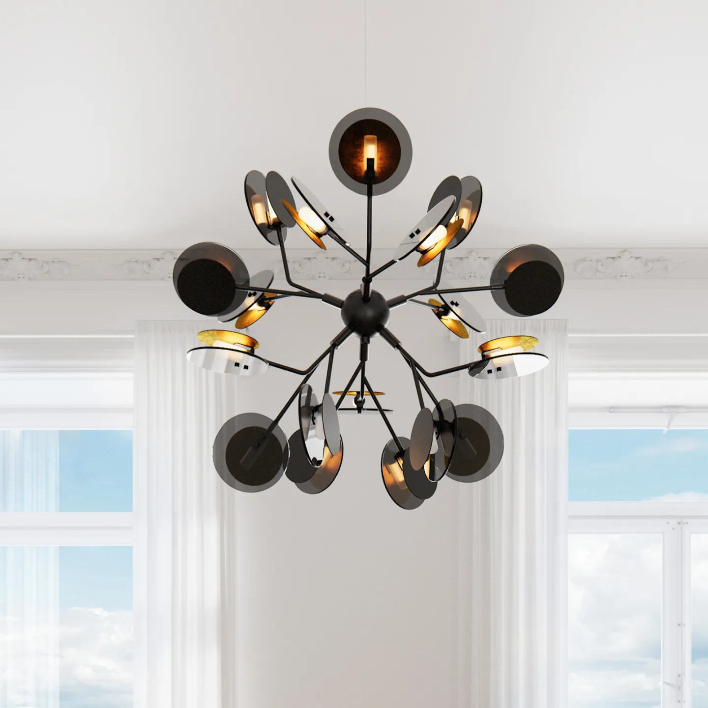 Turno Lysekrone Black/Gold - By Rydéns - Stue - Design - Metal
