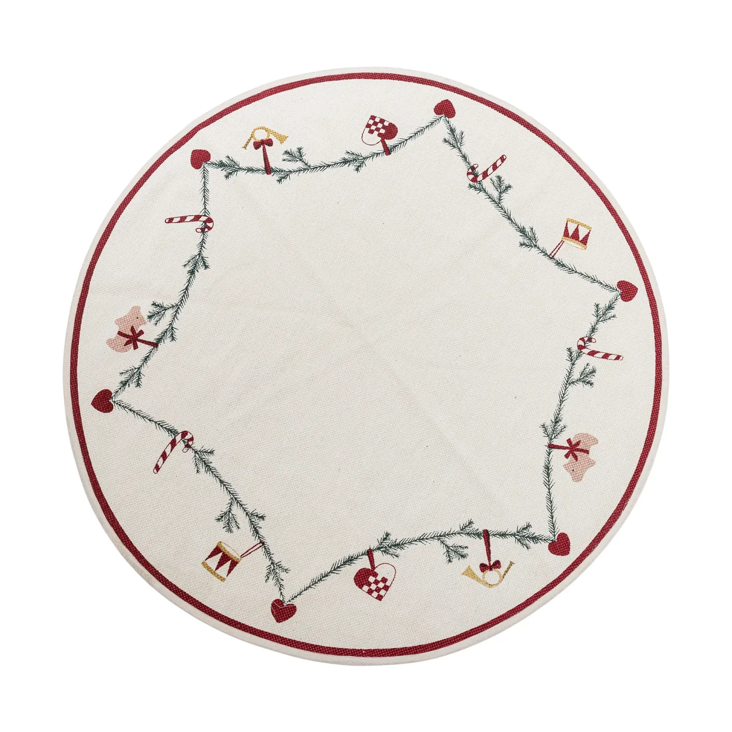 Bloomingville Yule julgransmatta Ø110 cm Röd