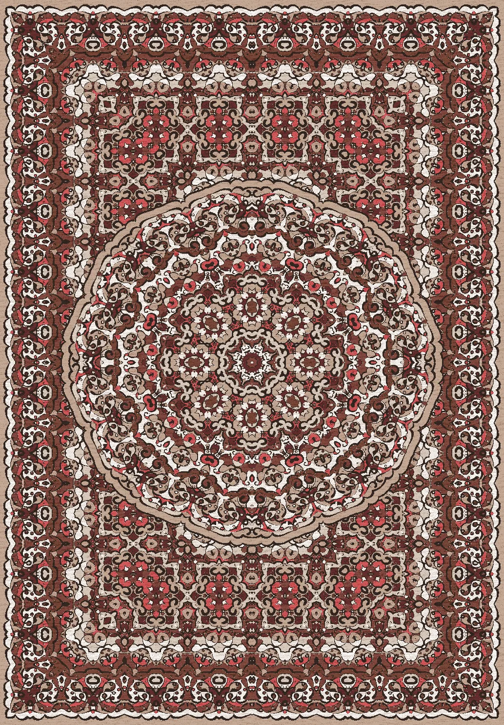 Wilton-teppe - Odette (rød/multi) (Størrelse: 200 x 280 cm)