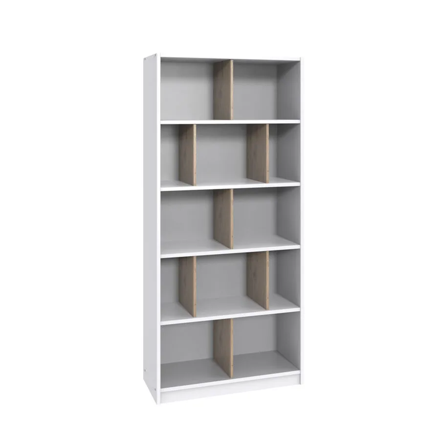 Regal Nordy weiss/Eiche Nachbildung Holzwerkstoff B 90 H 197 cm