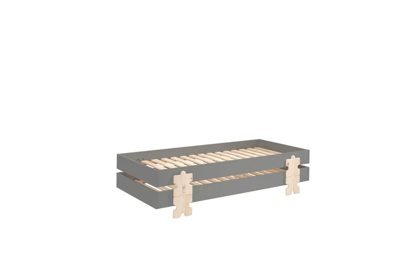 Säng Modulo med pusselbitarfötter Grå, 2 - Grå, 2