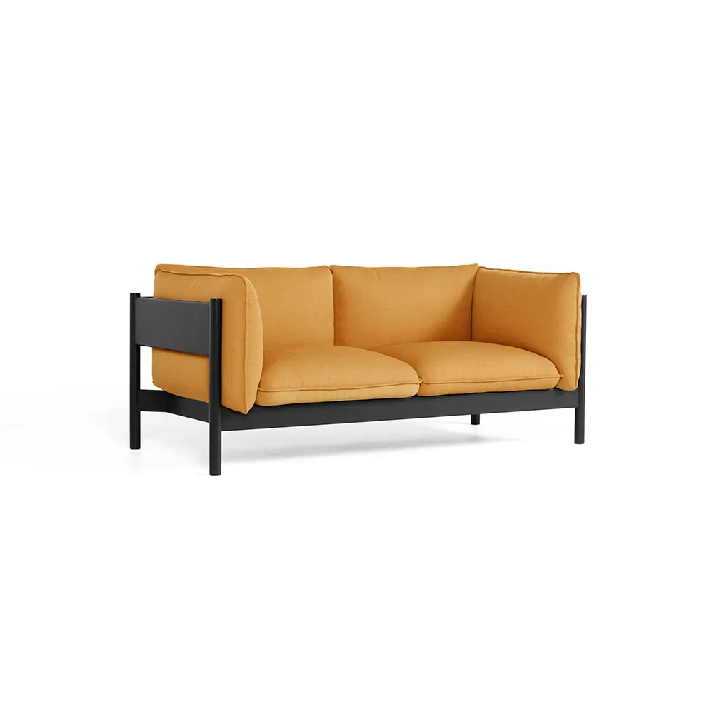 HAY Arbour ECO 2-sits Soffa Tyg vidar 472 mustard-svart bok