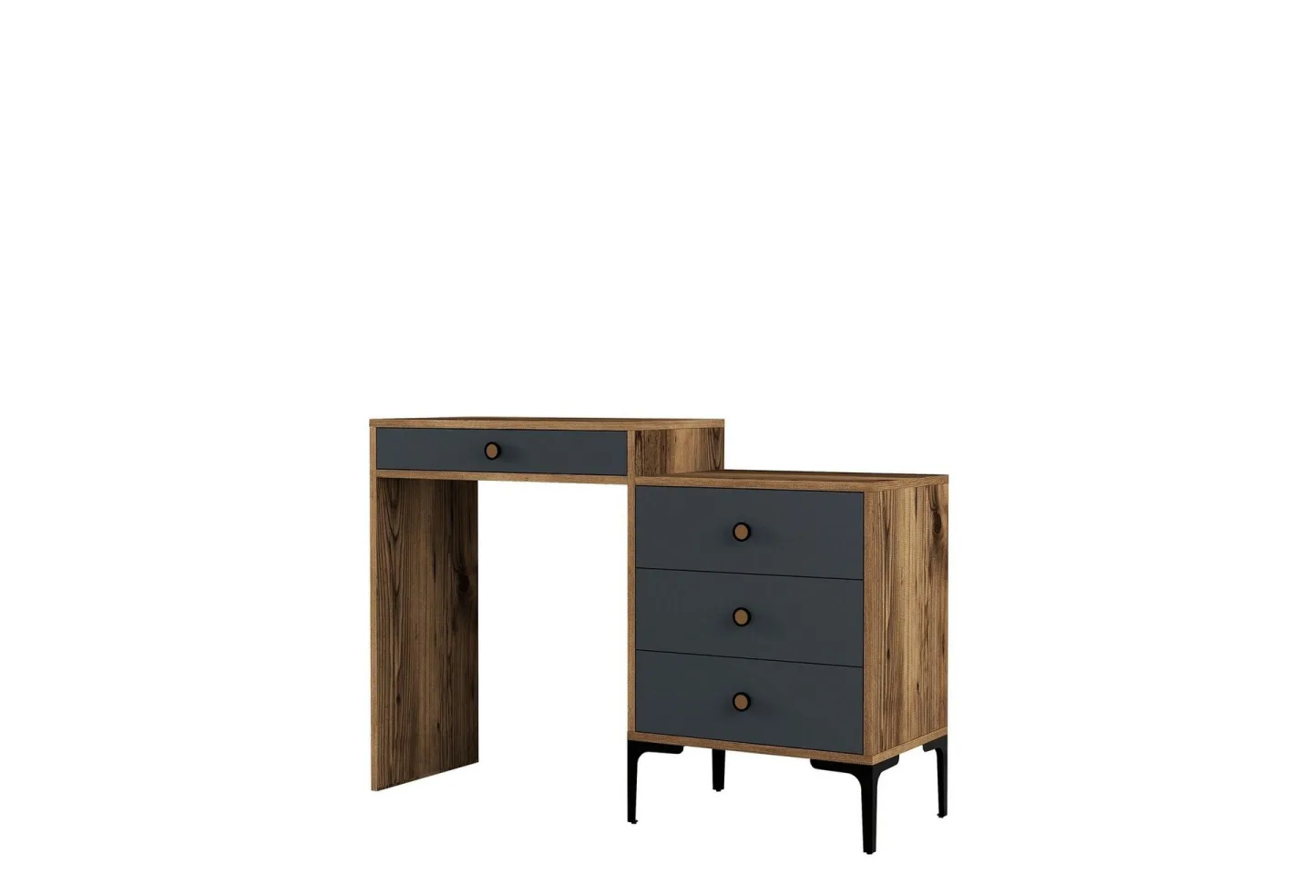 Ameias Sminkbord 124x84,7 cm Brun/Svart - Hanah Home