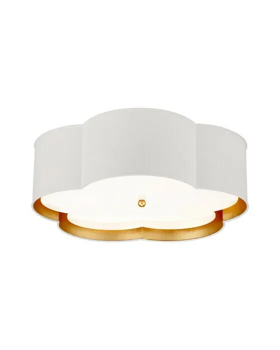 Bryce Flower Flush Mount White and Gild Large
