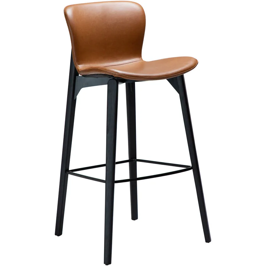 DAN-FORM Barhocker 2er-Set Paragon hellbraun Kunstleder, Holz H 103 cm