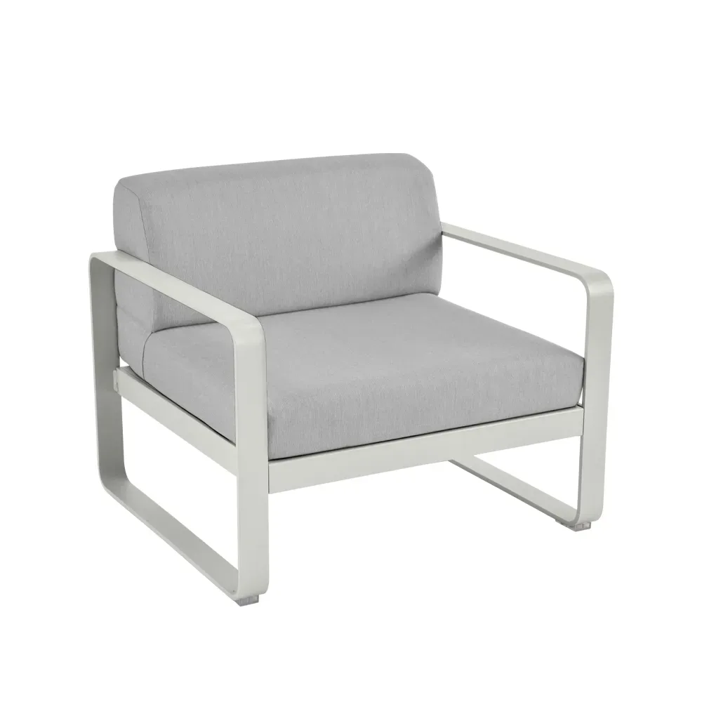 Fermob Bellevie fåtölj Clay grey (grå), flannel grey dyna