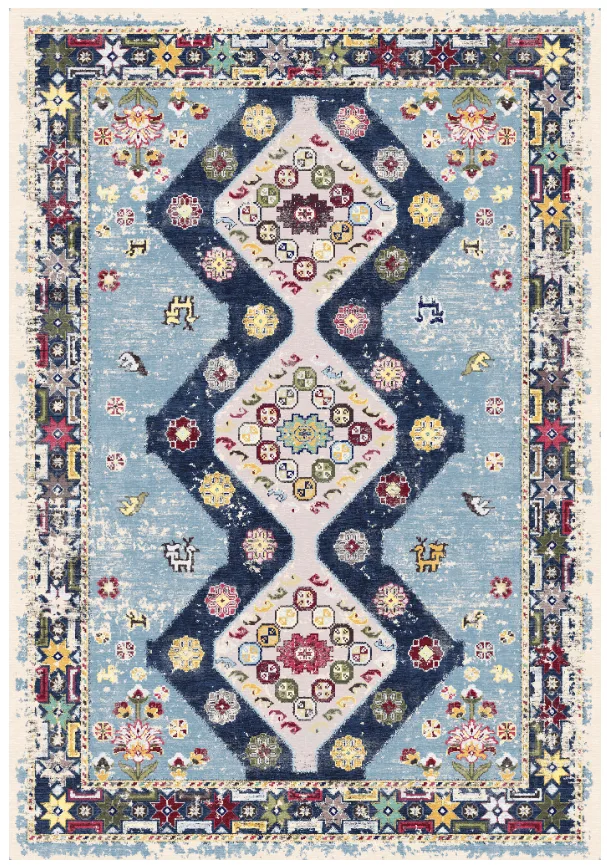 Wilton-teppe - Mazzarino (blå/multi) (Størrelse: 200 x 280 cm)