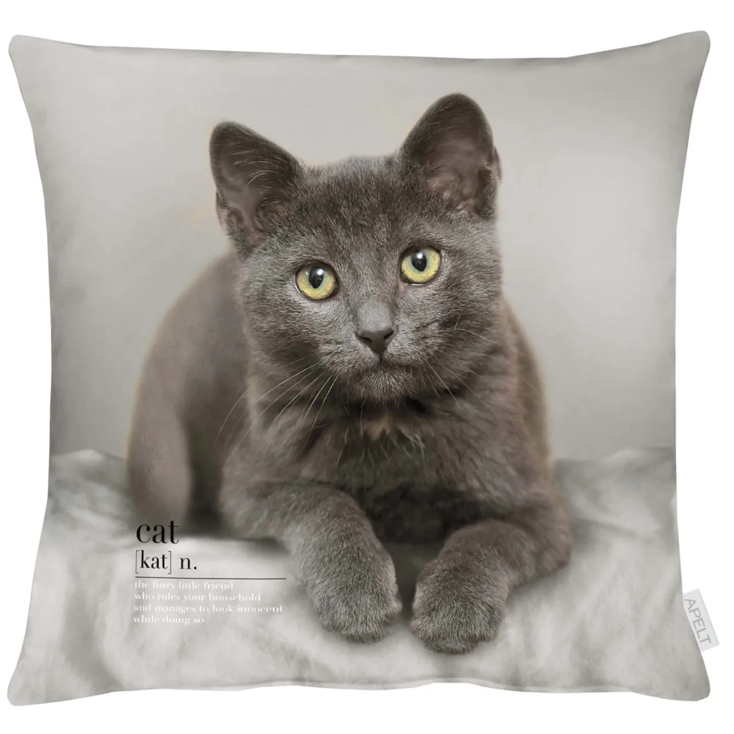 Apelt Kissenhülle Katze Grau 45x45 cm | Schubiger Möbel