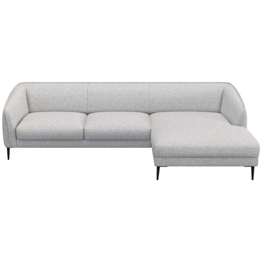 Ecksofa Fady Rechts Stoff hellgrau B 298 T 74 cm