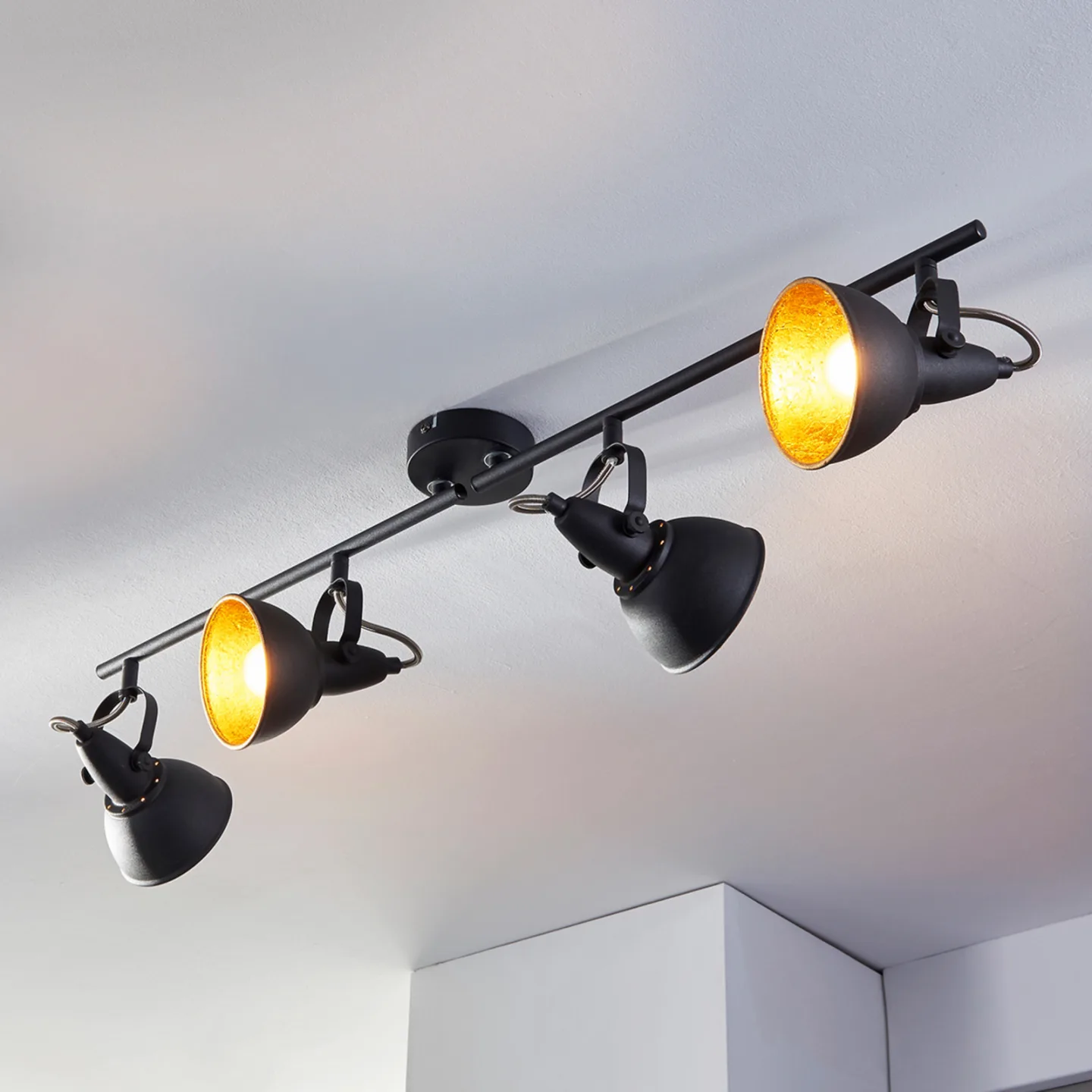 Julin Deckenleuchte Black/Gold - Lindby - Wohnzimmer - Modern - Metall - Mehrflammig