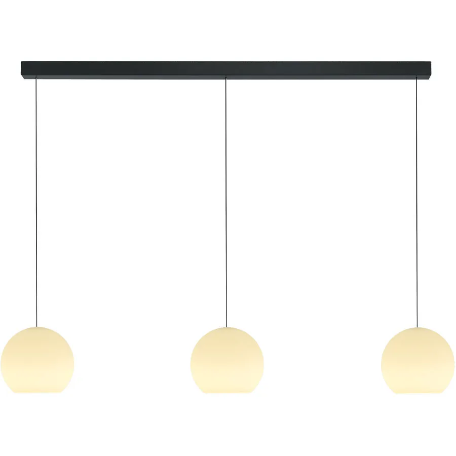 Designer-Pendellampe Bankamp Globe schwarz 3-flammig dimmbar - Material: Silikon/Eisen - LED - Lichtfarbe: Extra warmweiss - LED Energiesparlampen