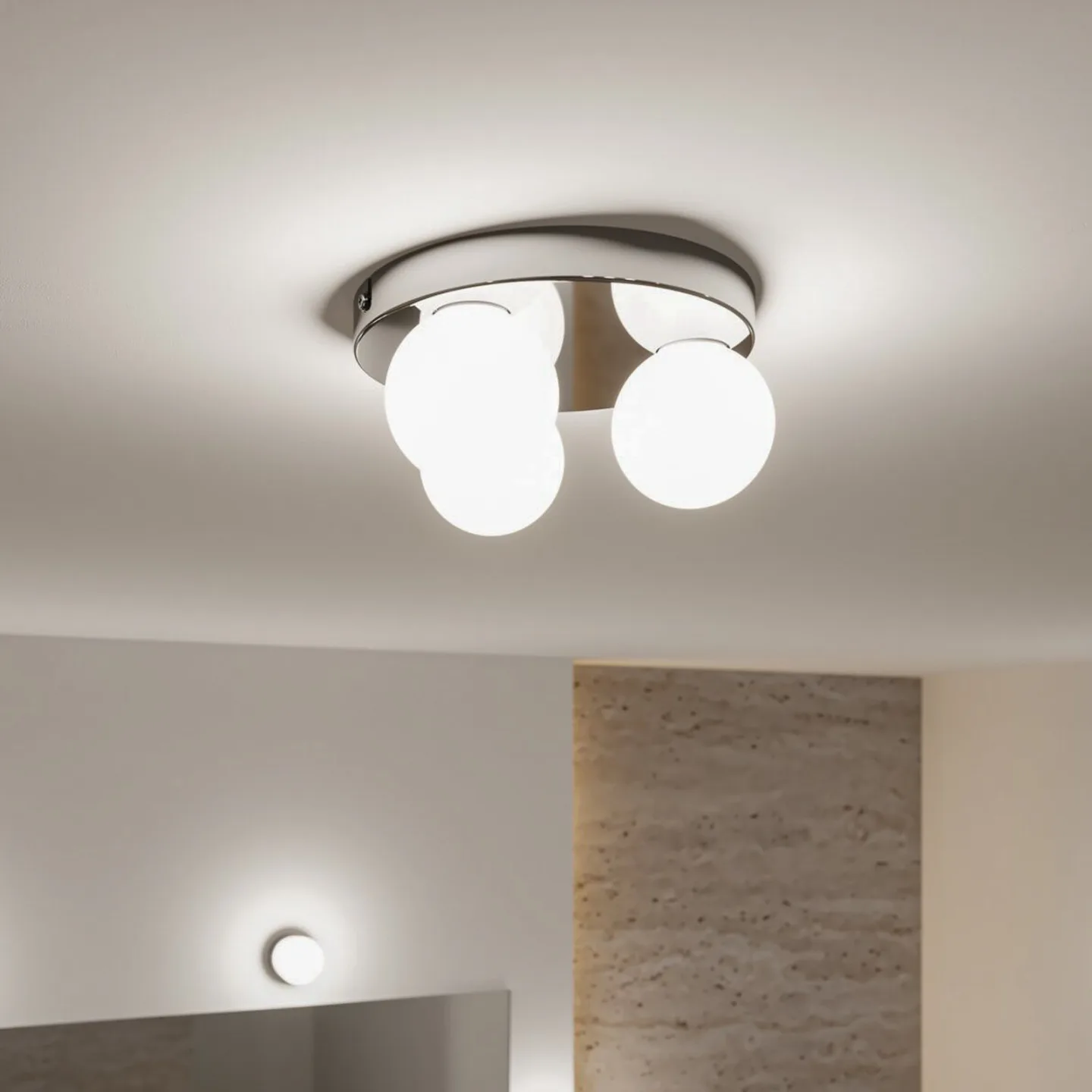 Gove 3 loftlampe IP44 dæmpbar krom/satin - Paulmann - Stue - Moderne - Glas - Kugle
