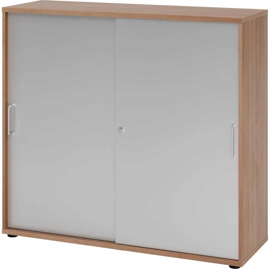Aktenschrank Office Silber, Nussbaum Dekor Holzwerkstoff B 120 H 110 cm