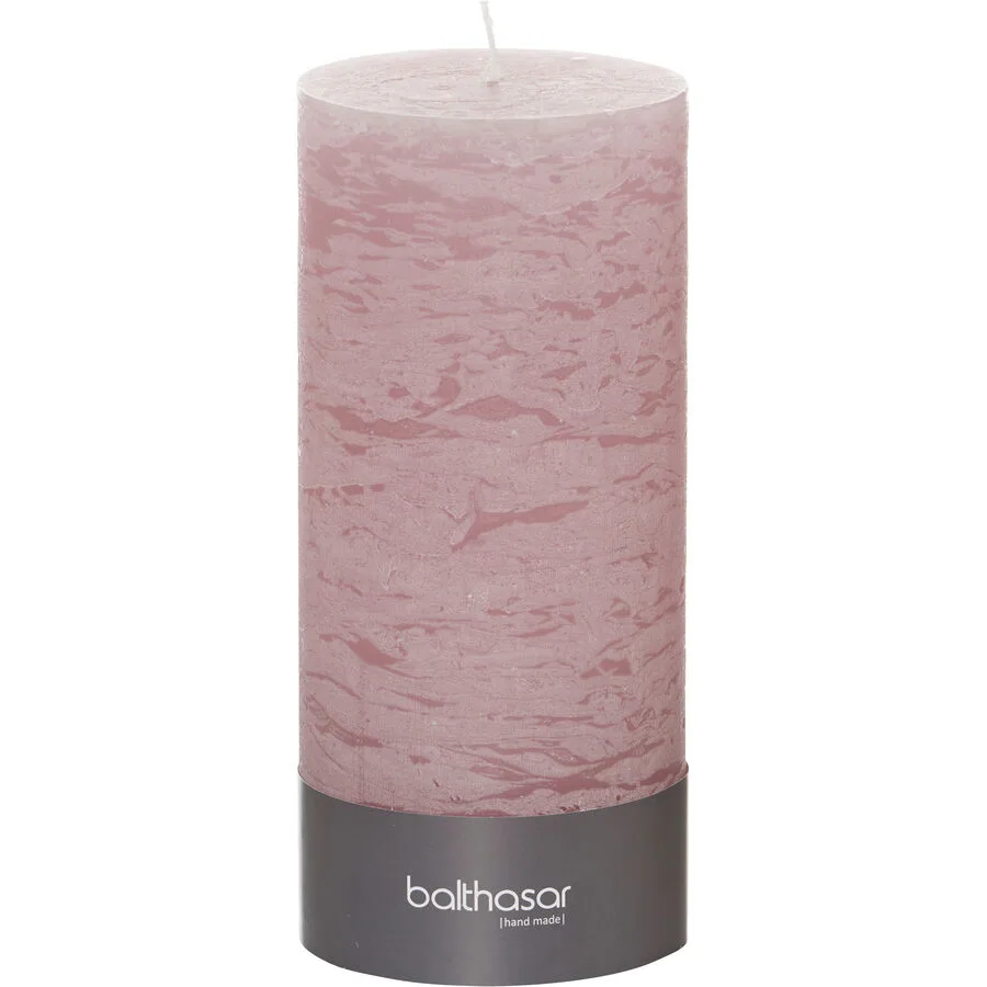 Balthasar Kerze Rustico altrosa H20 cm D9 cm, Brenndauer 120h - Material: Wachs