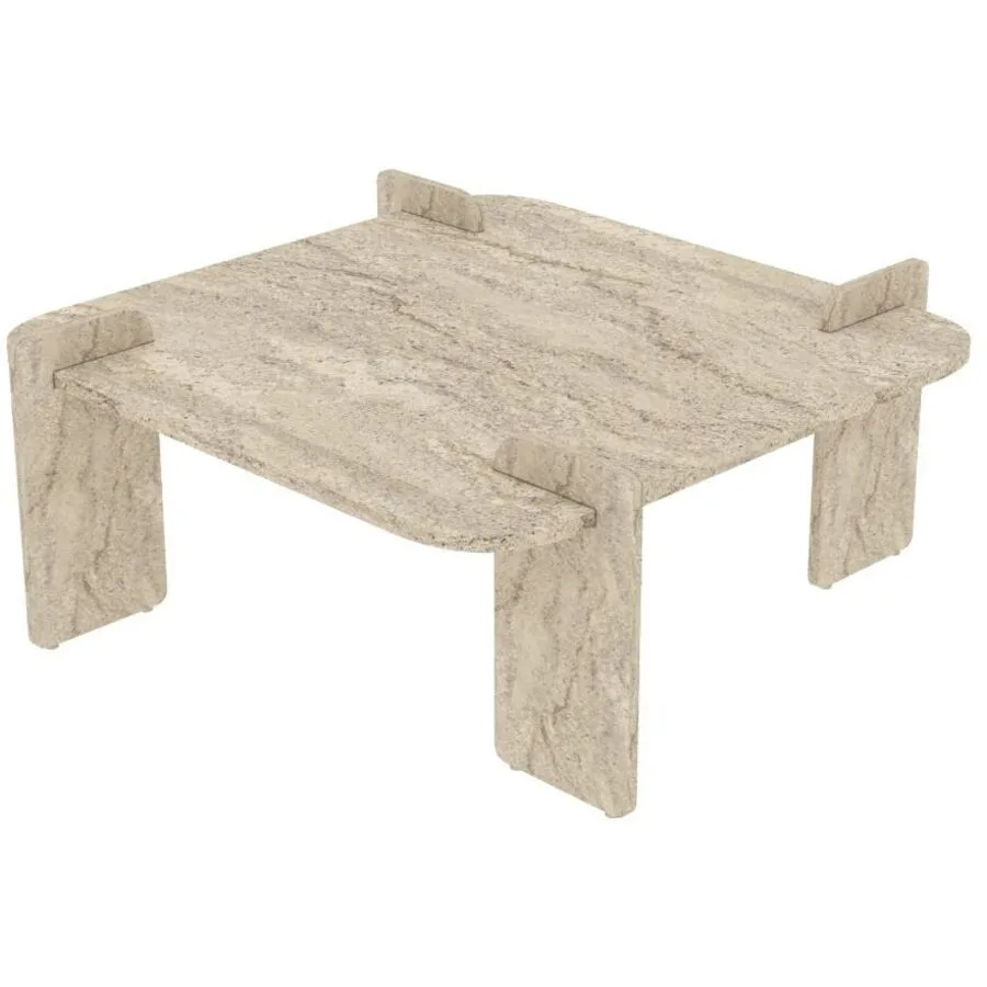 Salontisch Georis Travertin 100% Melaminbeschichtete Kiefer B 90 T 90 cm