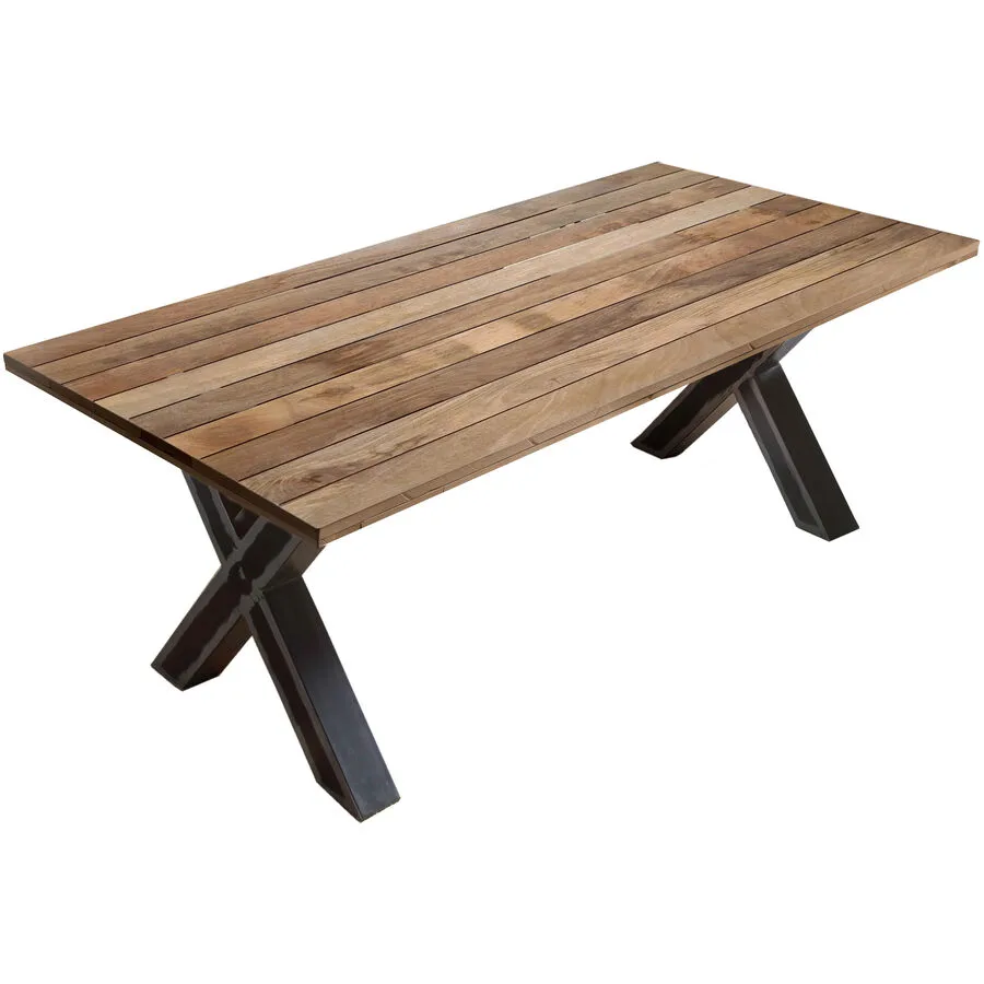Tisch Remo Natur/Antikschwarz Mango B 180 T 100 cm