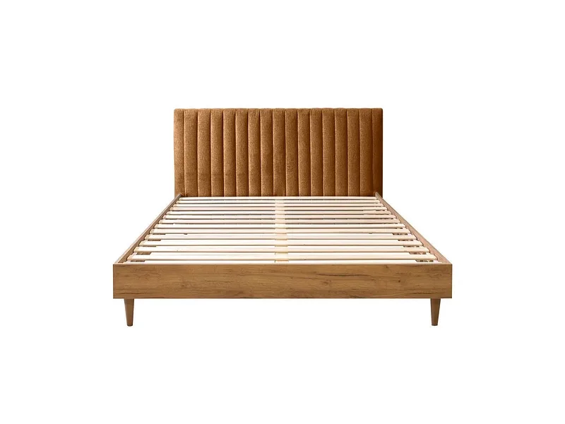 Bett BOBOCHIC OCEANE 180x200cm stoff mit textur orange