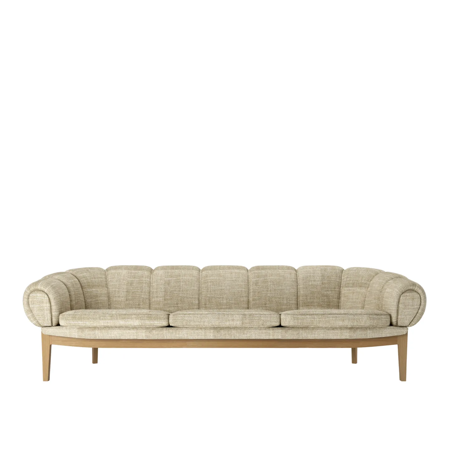 Gubi - Croissant Sofa 3-seater, Solid Oak Oiled, Prisgrupp 6 Tyg Dedar Smilla T1902/001 - Soffor - Illum Wikkelsø - Träfärgad