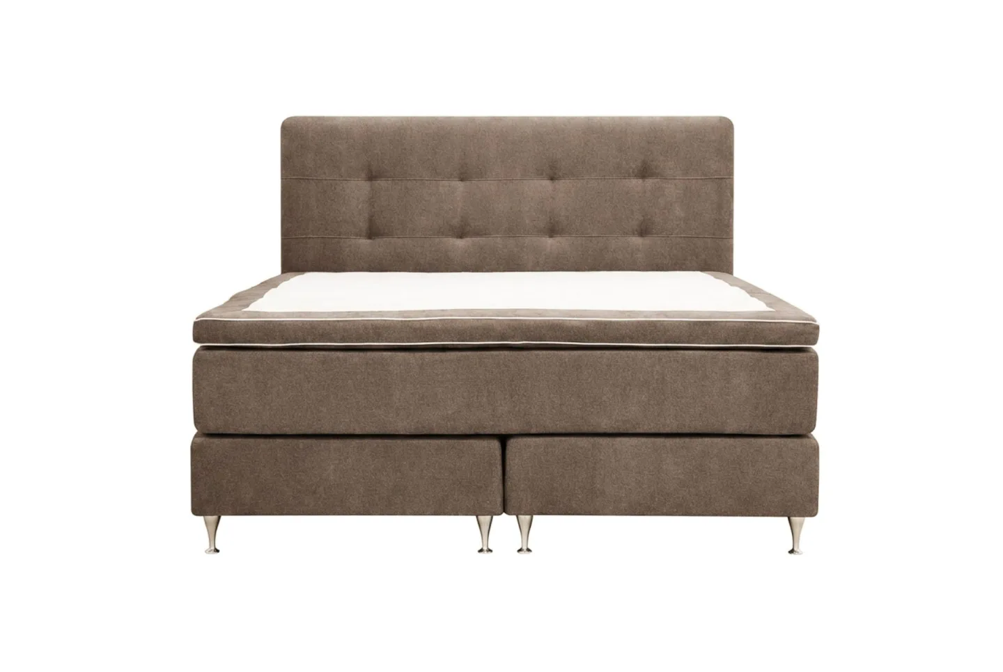 HVILA Premium Komplett Sängpaket 180x200 cm Kontinentalsäng med Sänggavel - Brun Tyg