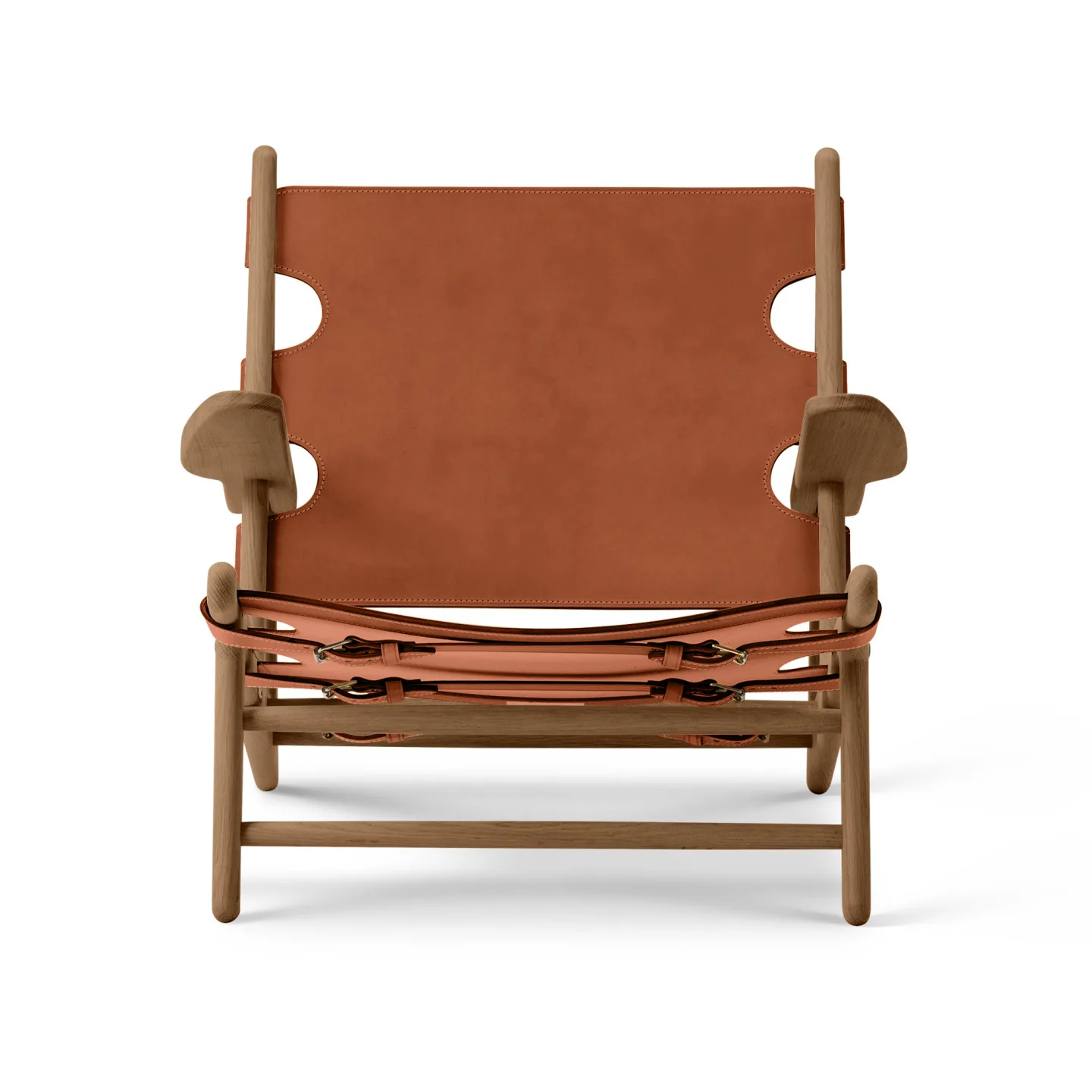 Fredericia Furniture - The Hunting Chair Smoked oak / Cognac leather - Fåtöljer - Børge Mogensen - Brun - Läder/Trä