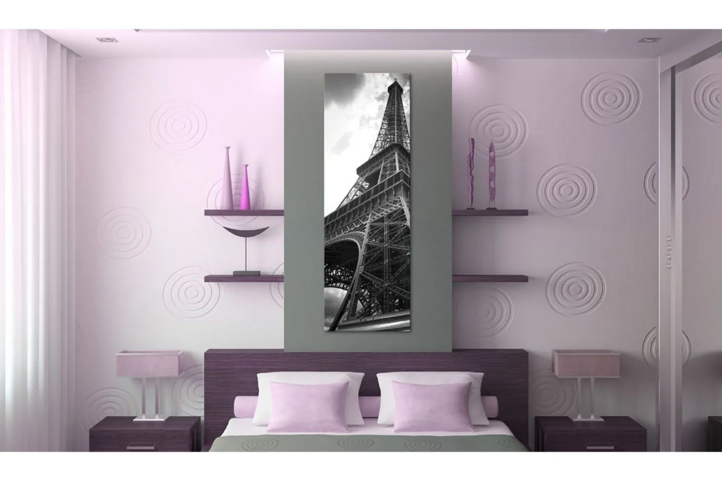 Tavla Oneiric Paris black and white 45x135 -