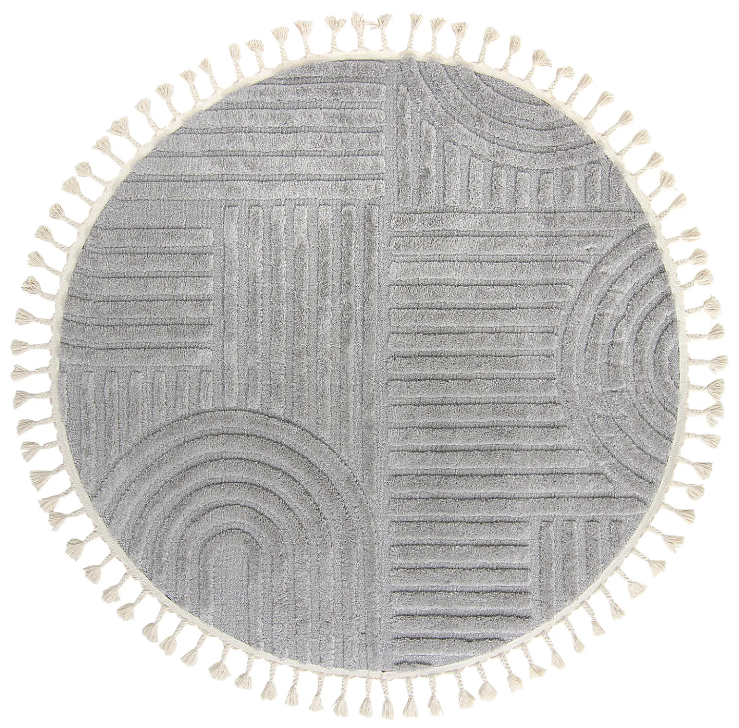 Runde tepper - Campbell (grå) (Størrelse: Ø 200 cm)