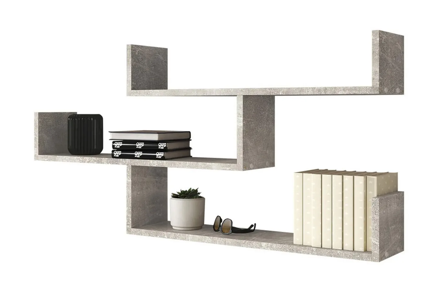 Trio Vägghylla 119x18x55 cm - Beige/Grå