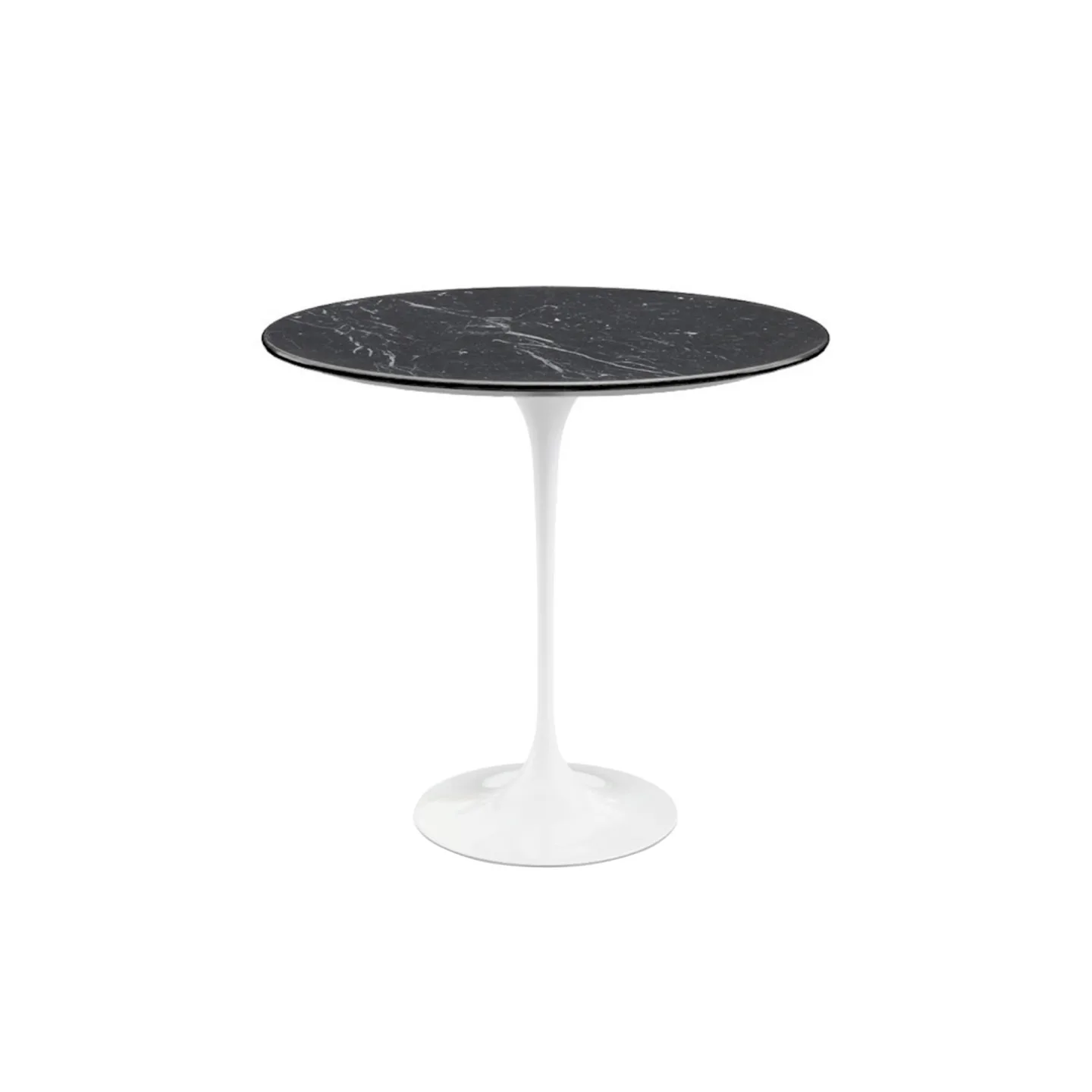Knoll - Saarinen Oval Table - Småbord, Vitt underrede, skiva i glansig svart Marquina marmor - Sidobord - Eero Saarinen - Svart - Metall/Trä