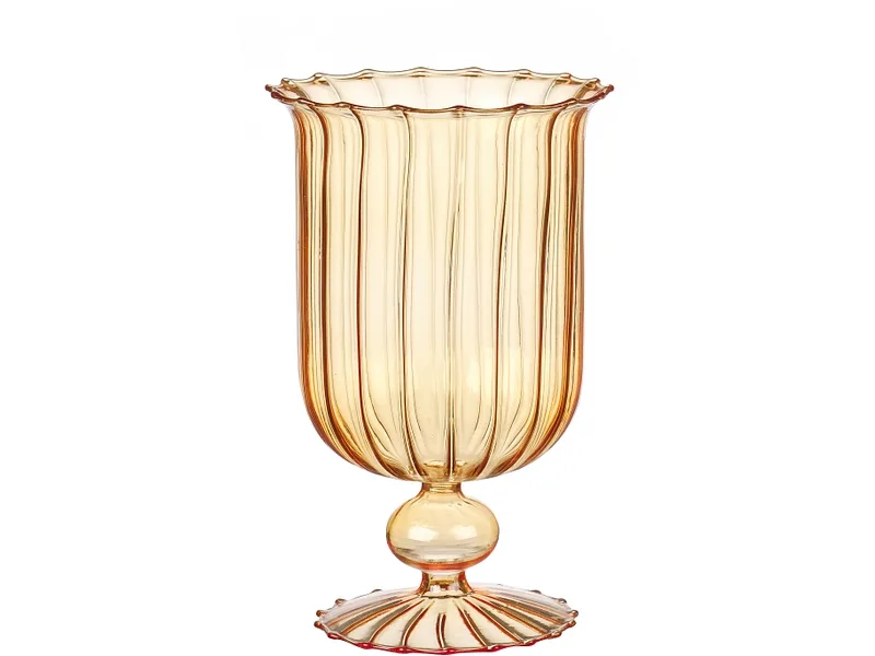 Windlicht DELILAH 12 cm x 19 cm Glas sand