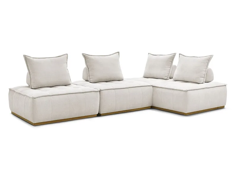 Ecksofa BOBOCHIC ELISA Stoff mit Textur weiss