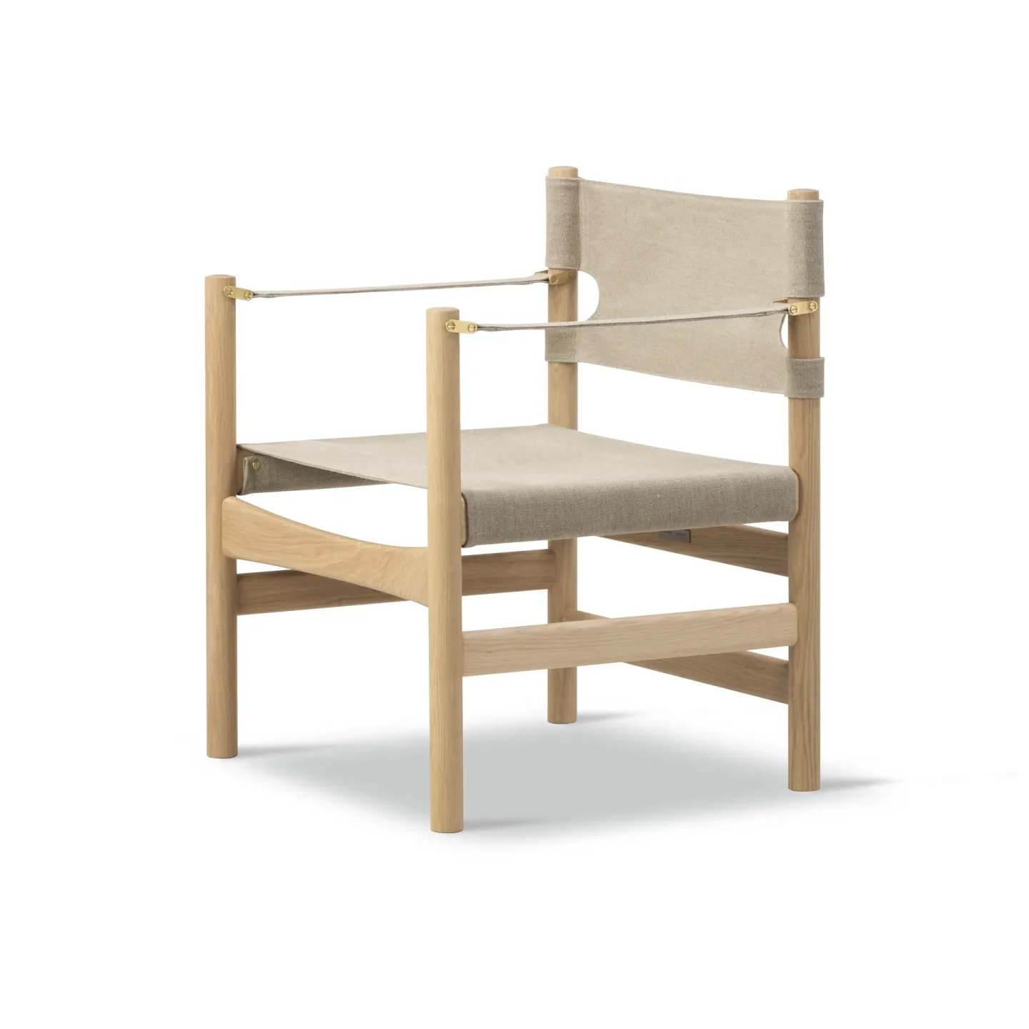 Fredericia Furniture Canvas 21 Armstuhl Naturell Canvas-hell geölte Eiche