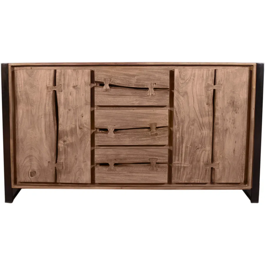 Sideboard Life natur/schwarz Holz/Metall B 200 H 80 cm